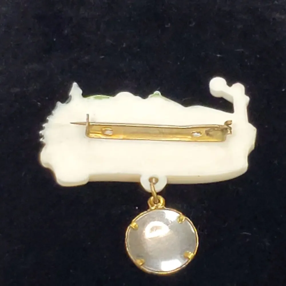 Vintage Original Gruga Essen Celluloid Novelty Brooch Pin 1930s